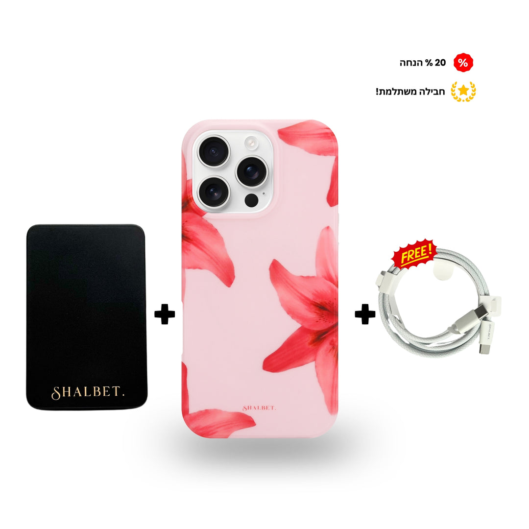מגן בלוסום MagSafe + מטען נייד שחור
